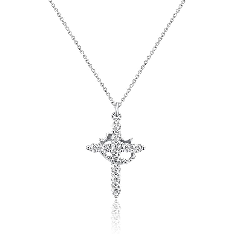 Croix Ouvragée Plaquée Argent Avec Brillants - Chaîne 45 Cm - Marque Ascalido - Neuf Avec étiquettes