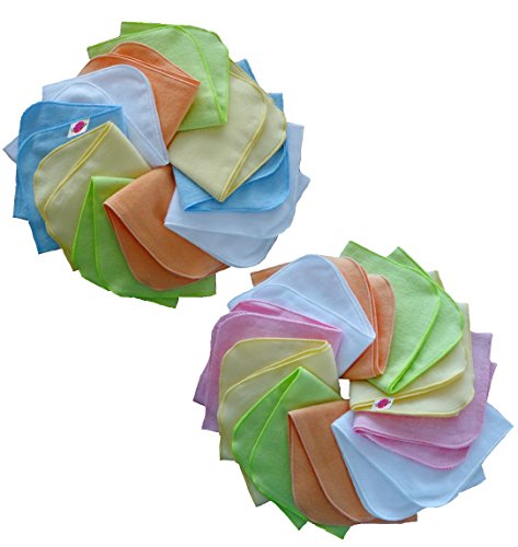 Babymajawelt® 14658 Molton Flanell Waschlappen 25/25 – 10er Set Junge bunt - 2