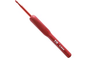 RUNFENG 1Pieza Ganchillos Crochet Ergonomicos de Silicona,Aguja de Ganchillo Ideal para Cualquier Tipo De PatróN E Hilado,Crochet Hook Set,Regalo para Mujeres,Kit de Agujas de Tejer Ganchillo Crochet-4.0 MM