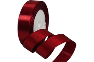 HONGCI 22m Satinband Geschenkband Weinrot 25mm Breit,Seidenband Dick Schleifenband Satin Dekoband Geschenkverpackung Deko Band Stoffband für Halloween Weihnachten Hochzeit Taufe Geburtstag DIY-Handwerk
