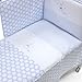 Cambrass 70 x 140 cm Cotbed Quilt/ Bedspread Collection Ter (Blue and White Spotted)