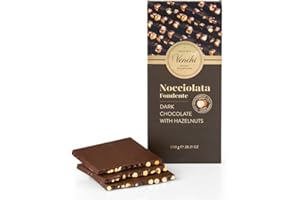 Venchi - Dark Chocolate with Hazelnuts Maxi Bar - with Whole Piedmont Hazelnuts, 800 g - Gluten Free - Vegan