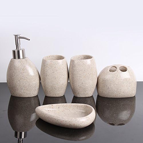 SAEJJ-Simple Sand Creative European Five Piece Bathroom Bathroom Wash Toothbrush Suit.,A
