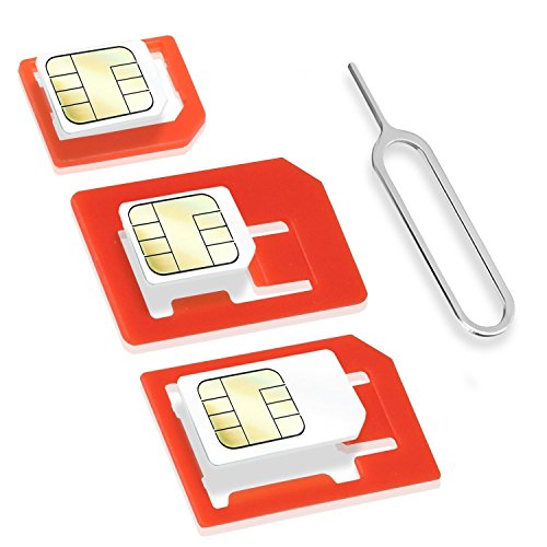 Wicked Chili 4in1 Sim Karten Adapter Set (Nano Sim, Micro Sim, Standard Sim, Eject Pin/Sim Nadel) fÃ¼r Handy, Smartphone und Tablet (passgenau, Click-Sicherung)