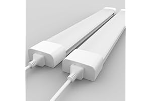 Amdelne 18W Neon LED 60CM (2 pc), 2000lm Connectable Tube LED, Blanc Naturel(4000K) Reglette LED IP65 Imperméable Luminaire Plafonnier pour Garage Ateliers Sous-sol Salle de bain Bureau Parking