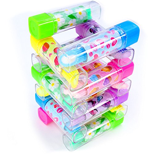German Trendseller® – 12 x Glitzernde – Lip – Stick Radierer für Kinder ┃ Kindergeburtstag ┃ Mitgebsel ┃ Lippenstift ┃ 12 Stück - 4