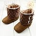 Etosell 0-18M Newborn Toddler Infant Girl Fleece Snow Boots Soft Sole Crib Shoes (M/6-12 Months, Brown)