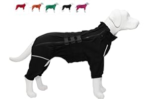 LOVELONGLONG Dogs Waterproof Jacket, Lightweight Waterproof Jacket Reflective Safety Dog Raincoat Windproof Snow-proof Dog Vest for Small Medium Large Dogs Corgis Dachshund Black D-S