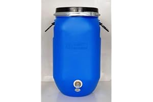 HELGUEFER - Bidon con Grifo Metálico y Cierre Ballesta | Bidón Agua 30 Litros Apto para Uso Alimentario y ADR | Tapa con Cierre Hermético | Polietileno (PEHD), Resistente, Seguro, Estable