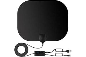 REVELOOK 2024 Antena de TV Interior Potente TNT HD - 420KM Gama Antena TV con Amplificador Smart Signal Booster - para 1080P 4K Antena TNT DVB-T/DTMB