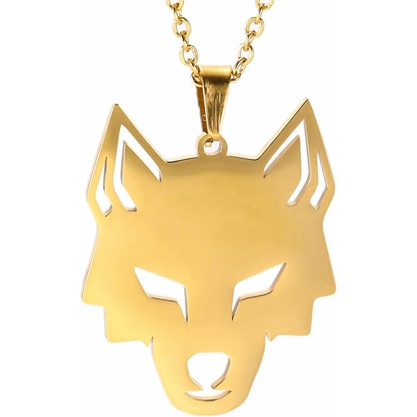 COOLSTEELANDBEYOND Wikinger Anhänger Für Herren - Edelstahl Halskette Mit Wolfskopf Design