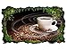 Produktbild 3D Wandtattoo Kaffee Tasse Coffee Bohnen Küche Bild selbstklebend Wandbild sticker Wohnzimmer Wand Aufkleber 11H287, Wandbild Größe F:ca. 97cmx57cm