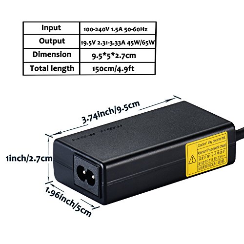 New Pow 65W 19,5V 3,33A Notebook Laptop Netzteil Ladegerät Adapter für HP ProBook G3 and HP Probook G4 Series: 430 440 450 455 470 G3 G4;HP Spectre 15 x360 13 Ultrabook X2: 13-4001dx 13-4002dx 13-4003dx 13-4005dx 13-4100dx 13-4101dx 13-4102dx 13-4103dx 13t-3000 13t-h200 15-ap012dx;HP EliteBook Folio 1040 G1, EliteBook Folio1020 G1 G2;hromebook 14, 11 G3 G4: 14-x010nr 14-x010wm 14-x013dx 14-x015wm 14-x030nr 14-x040nr 11-2110nr 11-2210nr Laptop Ladegerät Stecker 4,5*3,0mm (EU-Kabel enthalten) - 6