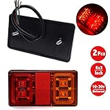 ★ Detalle: 1 Pcs x luz trasera (izquierda y derecha), Volt: 12V / 24, Longitud del cable: aprox.35cm (13.8 '') Dimensiones: 150 * 80 * 21 mm Conexión: 4 cables: Verde Indicador; Blanco - Tierra, Negro - Cola, Rojo - Parada.