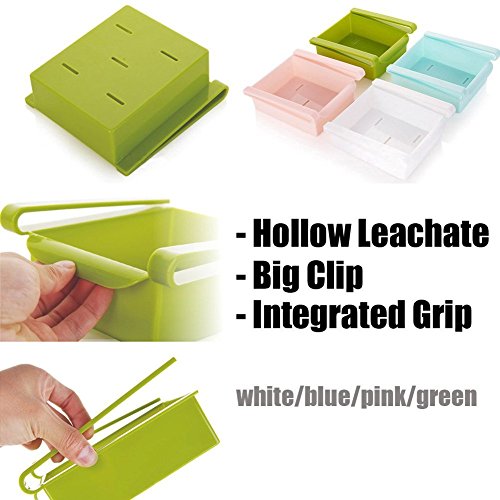 Kühlschrankbox Küchen Aufbewahrungsbox Schublade Aufbewahrungskiste Dekobox Optik (Blau) - 4