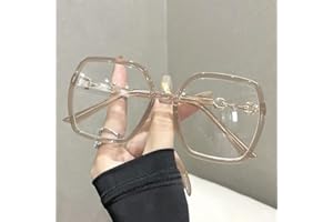 NOVESIXTDAT Lunettes de Lecture surdimensionnées for Femme, Miroir Plat Extra Large, Lecteur carré bloquant la lumière Bleue, Lunettes Anti-éblouissement (Color : Brown, Size : +1.50)