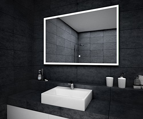 Design Badspiegel mit LED Beleuchtung Wandspiegel Badezimmerspiegel mit TOUCH SCHALTER