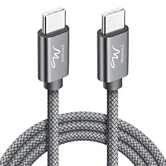 Wayona Type C to Type C Fast Charging Cable 3A USB Type C Braided Cord Compatible For Samsung Galaxy M51 Note10/Note10 Plus etc (1M, Grey)