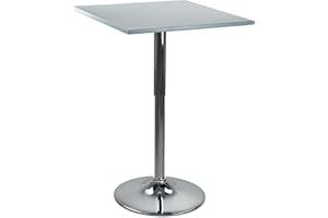 Brigros WeHome - Mesa de Bar, Mesa Alta, Mesa de salón Ajustable en Altura, Mesa Cuadrada o Mesa Redonda, Mesa de Cocina (Gris, Cuadrado)