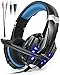 Price comparison product image Gaming Headset ArkarTech For PS4 Playstation 4 PC Xbox One Laptop Mac Nintendo Switch Computer Games, Noise Isolation/ LED Light/ Bass Surround Stereo/ SoftEarmuffs Over-ear Headphones with Mic (Blue)