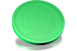 CombiCraft Gettoni da caffè in plastica in vari colori allegri 250 pezzi Ø29mm (verde fluore)