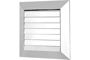 LLLRLPEIASE Griglia Aerazione Rettangolare 150 mm, Griglia Aerazione Regolabile in Acciaio Inox, Griglia Ventilazione Camino con Lamelle Mobili, per L'estrazione e la Ventilazione Dell'aria in Ambiente (Argento)