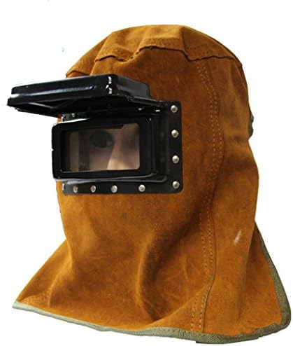 FENGLIUPure Cowhide Welding Mask Headset Pipe Welding Double Anti - Lens Welding Cap Welding Tools