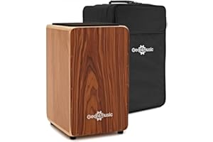GEAR4MUSIC Cajon à Timbre en Bois avec Assise et Sac de Transport - Instrument à Percussion Traditionnel - Sapelli