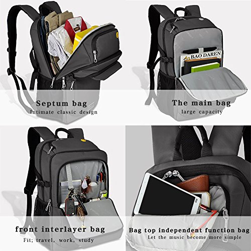 koolerpek Wasserdicht Business Rucksack für Laptop bis zu 43,2 cm schwarz - 4