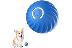 QuaHom Interactive Dog Ball Toys, USB Smart Self Moving Dog Ball with 2 Modes, Durable and Wear-Resistant Rolling Ball for Pets Chasing and Training, Ball Dog Toy for Puppy/Small/Medium Dogs (Blue)