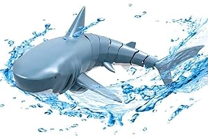 BPRTCRA Juguete de tiburón con mando a distancia, 2,4 G, control remoto eléctrico, simulación de barco teledirigido para juguetes acuáticos, bañera, tanque de agua, piscina, mar, tiburón, juguete para niños,