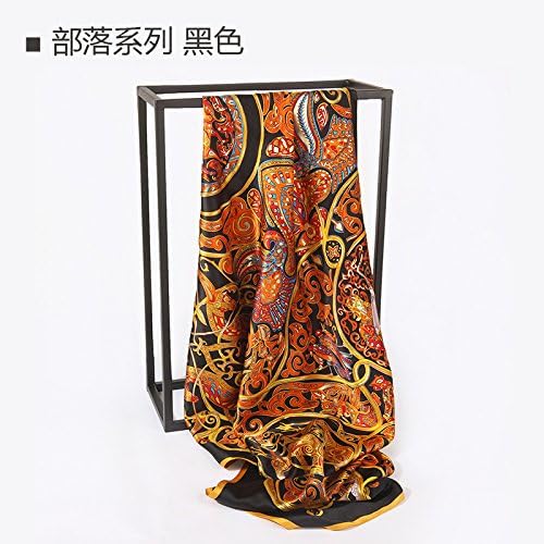 FLYRCX Ladies high-end luxury gifts multi purpose satin shawl natural silk scarf 110cmx110cm,J