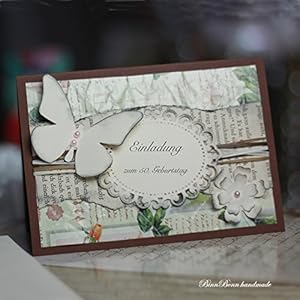 8 Einladungskarten Einladung zum 50. 60. Geburtstag Vintage Handarbeit binnbonn