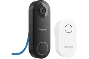 Reolink Video Dörrklocka PoE med Chime, 5MP Super HD Dörrkamera | 180° Diagnoalt Synfält, Tvåvägsljud, Person-/fordon-/djurdetektering, Vattentät, Varningar, Stödjer NVR, Video Doorbell PoE