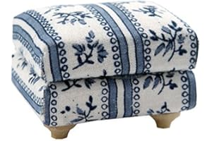 STREETS AHEAD 1/12th Scale Blue Dolls House Furniture Footstool