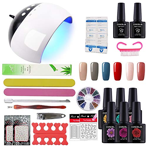 Coscelia Manicura Pedicura Set USB 24W Nail Dryer Lámpara Secador Uña de Esmalte de Gel Nail Art Set