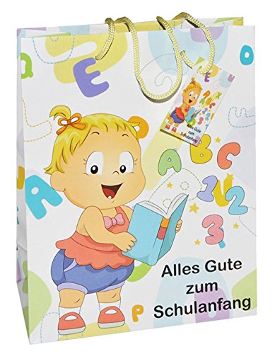 Geschenktasche / Geschenkbeutel – klein – für den Schulanfang aus Papier Schuleinführung – Geschenktüte Tüte Beutel Tasche Kinder - 6
