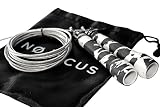 Profi Springseil (AUSVERKAUF!) für Sport & Fitness – Speed Rope, Hüpfseil, ideal für Boxen, Crossfit – verstellbares Springseil, Stahlseil, Kugellager + Tasche zur Aufbewahrung - 2