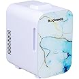 ROCKWELL 8L Retro Mini Fridge and Warmer, AC/DC Portable Thermoelectric Cooler/Warmer for Skincare, Cosmetics, Snacks & Medicine - Blue