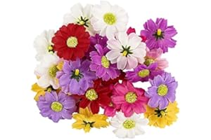 ‎IDEEN MIT HERZ Ideen mit Herz Deko-Blüten, Kunstblumen, Blüten-Köpfe, verschiedene Sorten, ca. Ø 4-5 cm (Margerite - bunt - 27 Stück)