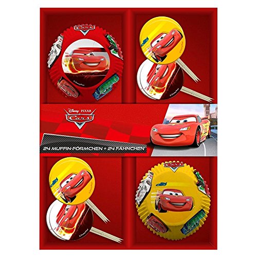 Disney Cars - Dekoration Muffin Backset - Muffinförmchen & Fähnchen