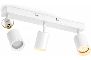Bojim LED Takspot 3 Ljuskällor Vit för Kök, Väggspotlight för Inomhusbruk 350° Svängbar, Taklampa för Hall, GU10 Spotlights f