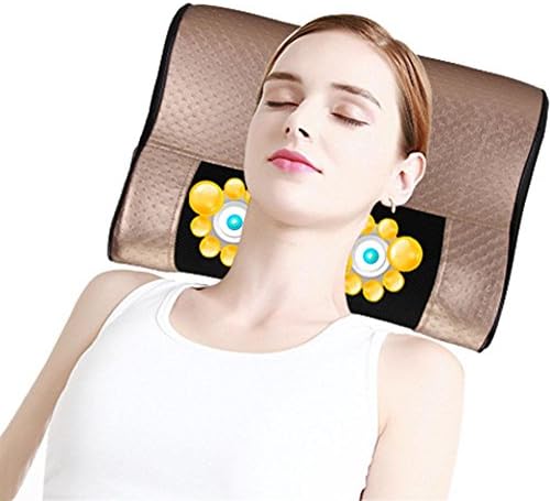 HZJ Multifunctional Massage Pillow， With Heat Neck Massager Back Massager Relieve Neck Shoulder Pain Security Use Comfortable No Noise Had Help Sleep , Rose gold