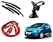 Auto Pearl Premium Quality Car Accessories Combo of Car Rain Wind Door Visor Side Window Deflector. & Car Heavy Duty Jumper Booster Cables Anti Tangle Copper. & Universal Car Windshield Mount Holder Mobile Stand. RS.1771.00