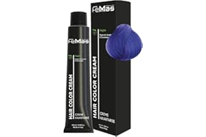 FemMas - Tintura puro, mix puro e mix blu, crema colorante professionale con olio di argan, cheratina e ceramidi, colorazione permanente o tintura, per risultati brillanti e durevoli, da 100 ml