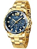 seiko chronograph gold ★Multifunktionales Design★: Alle Wählscheiben können funktionieren, 3 Multifunktions-Wählscheiben unterstützen Stoppuhr, Datumskalenderfenster und Leuchtzeiger