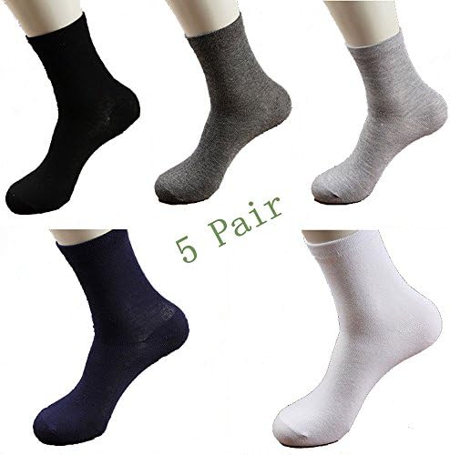Roludom Mens Socks (5 Pairs) Comfortable,Cotton Rich, Breathable, Elastic force,Solid color Mens Socks (Five Color 10)