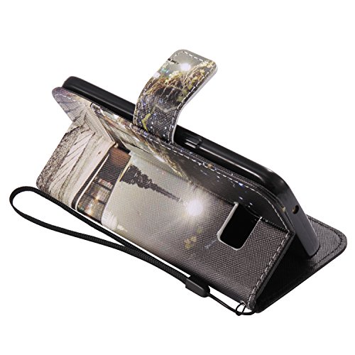 Feeltech Samsung Galaxy S7 Hülle PU-Leder und Brieftasche Bunte Muster Fall mit Magnetverschluss, Hybrid-Kickstand mit Stand-Funktion, schlagen Sie schützende weiche TPU Stoßstangenabdeckung und Kreditkartenhalter für Samsung Galaxy S7 Handgelenk Bügel-Buch-Art-Geldbeutel-Tasche mit 2 In 1 Berühren Sie Stift – London - 4