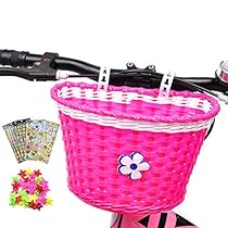 TOOGOO Cesta Delantera de Bicicleta de Mimbre Vintage Caja de Compras Correas de Cuero del Manillar Accesorio de Deportes Al Aire Libre