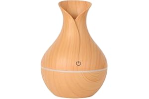 INFINITLIVING Humidificador y Difusor de Aroma Mini | Silencioso, Elegante y Compacto | Ideal para Aromaterapia Aceites Esenciales, Yoga, Dormitorios Infantiles Bebés | Regalos Originales (Marrón)